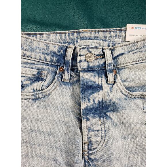 Old Navy Jeans Size 0 Womens Blue Fray Hem Stretch High Rise OG Straight NWT - Picture 7 of 14